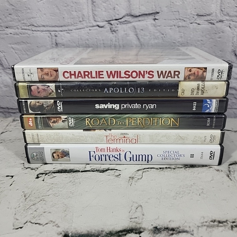 Tom Hanks Movies DVD Lot Of 6 Films Apollo 13 Terminal Forrest Gump Private Ryan